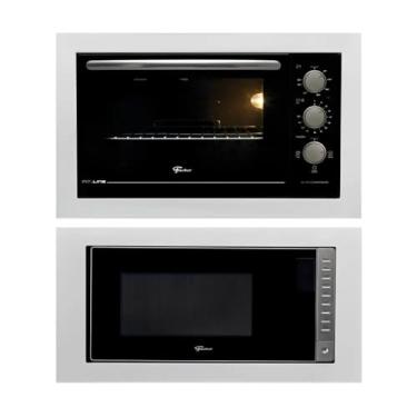 Imagem de Kit Forno Elétrico 48 L e Micro-Ondas 25 L de Embutir Fit Line Moldura Branca 220 V Fischer