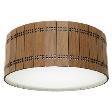 Imagem de Lustre Decorativo Madeira Plafon Redondo Jabaquara 45Cm