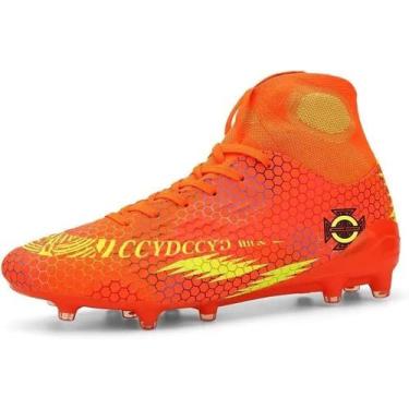 Imagem de Tênis de futebol masculinos de futebol com pontas longas, couro e borr