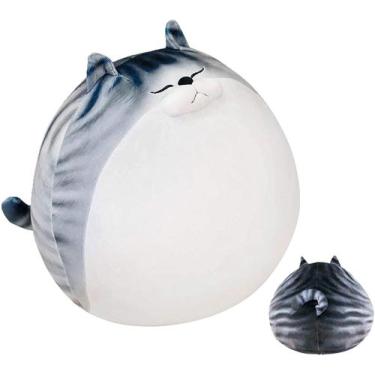 Imagem de Almofada de pelúcia fofa de gato gordo, brinquedo grande de pelúcia li