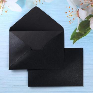 Imagem de Envelopes PONATIA A7 pretos brilhantes 134x190mm para cartões de 5x7"