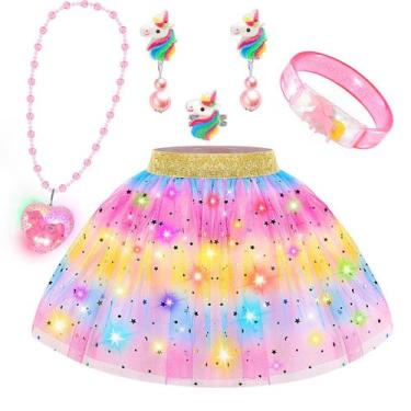Imagem de Princess Dress Up OHARLOBE para meninas de 4 a 6 anos com roupas ilumi