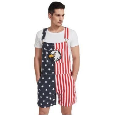 Imagem de Macacão masculino OeyFnbmo American Flag Eagle Denim XL