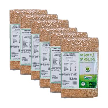 Imagem de Kit 6X: Arroz Agulhinha Longo Integral Origem Orgânica 1kg