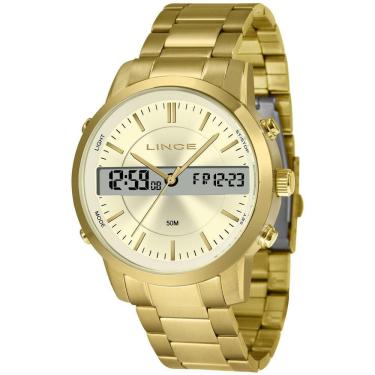 Imagem de Relógio Lince Masculino Ref: Mag4489l C1kx Anadigi Dourado