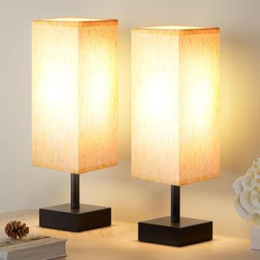 Imagem de Lamp aooshine Beige Conjunto de 2 candeeiros de mesa minimalistas