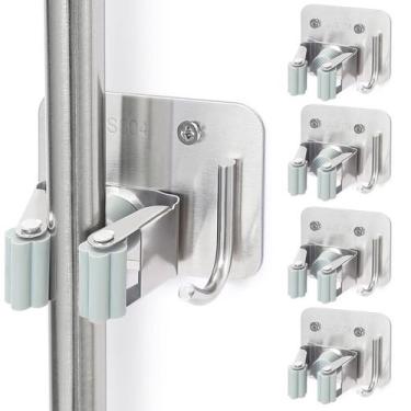 Imagem de Suporte de vassoura e organizador de aço inoxidável KLEBV para montage