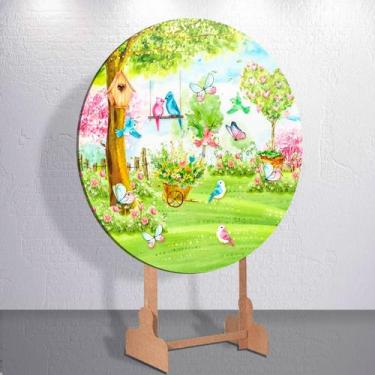 Imagem de Painel Redondo Jardim Encantado Capa Sublimada de Festa Tamanho Grande