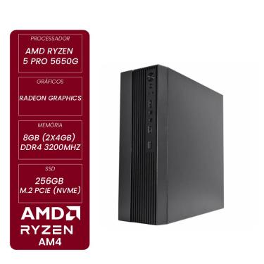 Imagem de Computador CertoPC Compact II AMD 1030 MSI Ryzen 5 Pro 5650G Radeon Graphics 8GB DDR4 256GB SSD S/ Fan Windows 11 Pro