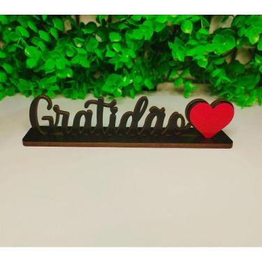 Imagem de Plaquinhas de Gratidão em MDF - 13cm x 3cm - no-brand, 50 unidades