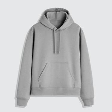 Imagem de Blusa Moletom Masculino Com Capuz Liso Sem Estampa 100% Algodão-Masculino