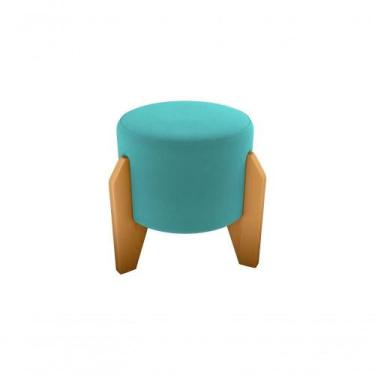 Imagem de Puff Decorativo Descanso Luxo Orginal Premium Veludo Verde Menta - MAT