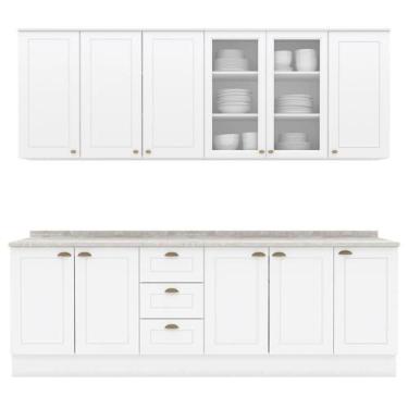 Imagem de Cozinha Modulada 9 Pecas 240 Cm Ce856 Americana Henn - MÓVEIS HENN