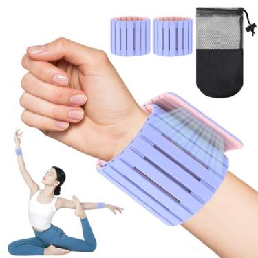 Imagem de Pesos de tornozelo e pesos de pulso para mulheres e homens, pacote com 2 (peça única de 500 g) magnético empilhável de silicone, design magnético de dupla face ultrafino, com blocos de aço para ioga