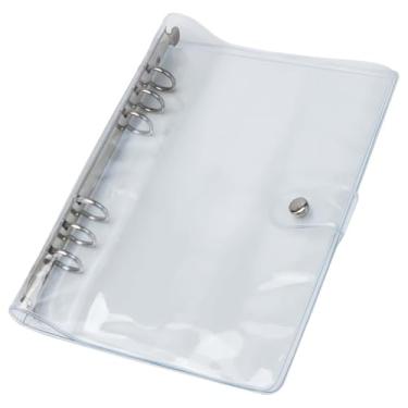 Imagem de A5 Capa de fichário prata com 6 anéis com camada intermediária de PVC macio transparente pasta planejadora de bolso protetor de caderno de orçamento recarregável para acessórios de encadernação (A5)