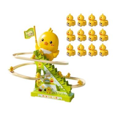 Imagem de MotiveTech Patinho Elétrico de Brinquedo que Sube Escadas - Brinquedo Educativo - Pato Montanha-Russa, 12 Patos