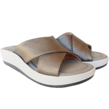 Imagem de Chinelo Slide Anabela Tamanho:36;Cor:Prata Velho