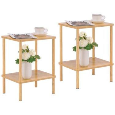 Imagem de Mesa final de 2 camadas Apicizon Solid Wood Legs Natural