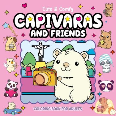 Imagem de Livro de Colorir para Adultos – Capivaras and Friends (Edição 11, 32 ilustrações)