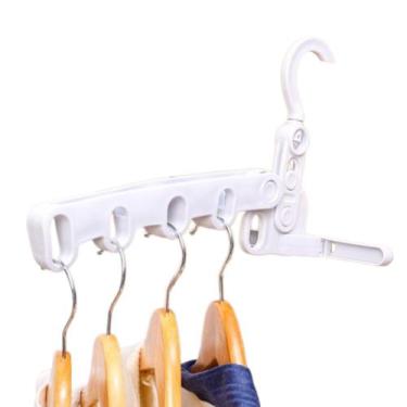 Imagem de Cabideiro Mágico Retrátil Multifuncional 5 furos Organizador de Cabide