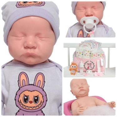 Imagem de Bebê Reborn Princesa Olhos Fechados 42cm Com Bolsa Itens - Cegonha Reb