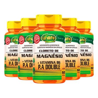 Imagem de Kit 5 Cloreto De Magnésio P.A. 800Mg 60cap
