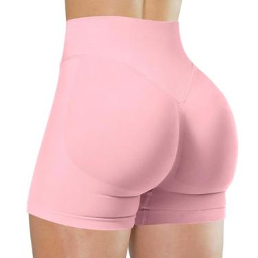 Imagem de Shorts de treino Unthewe femininos Scrunch Butt Lifting rosa