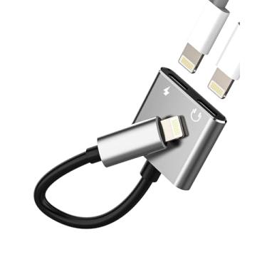 Imagem de Adaptador de fone de ouvido para iPhone, 2 em 1, divisor de conector Lightning duplo, carregador auxiliar, cabo de áudio, adaptador de carregamento, dongle para Apple para iPad Air 14, 13, 12, Pro