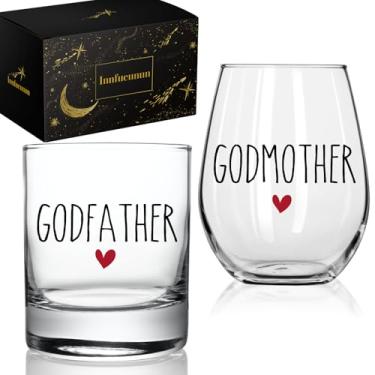 Imagem de Presente de pedido de padrinhos Taça de vinho madrinha padrinho copo de uísque presentes para madrinha padrinho Dia das Mães, Dia dos Pais, Natal, presente de batismo para padrinhos do afilhado