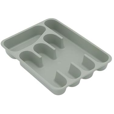 Imagem de Porta Talher 5 Divisórias Organizador Separador De Gaveta De Cozinha Utensílios Resistente Cores (Marrom)