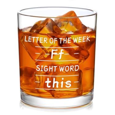 Imagem de Slugeren Presente para professores, carta engraçada da semana F Word This Week copo de uísque, presente de dia de agradecimento do professor de graduação para professores, 290 ml