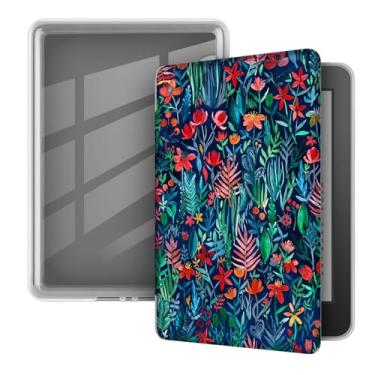 Imagem de Akacy Capa macia transparente com padrão pintado para o novo Kindle paperwhite 10ª geração 15.2 cm versão 2018, capa protetora inteligente leve com função hibernar/despertar automática (2)