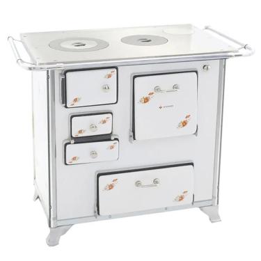 Imagem de Fogão A Lenha Tradicional 02 Venâncio Gabinete Branco Florido Fl2gcx-28967