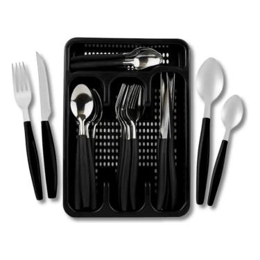 Imagem de 2X Jogo De Talheres 24 Peças Aço Inox Completo Com Suporte