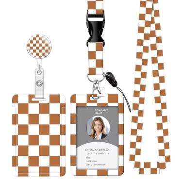 Imagem de Cordão retrátil para crachá de identificação com clipe e chaveiro, ajustável, bonito carretel de separação, durável, perfeito para mulheres enfermeiras, professoras, trabalhadoras de escritório