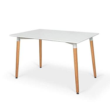 Imagem de Mesa Jantar Eiffel 120x80 Base Madeira Branca