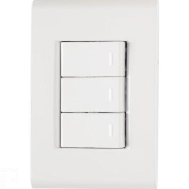Imagem de Conjunto 4x2 com 3 Interruptores Simples Tramontina Liz 10 A 250 V Bra