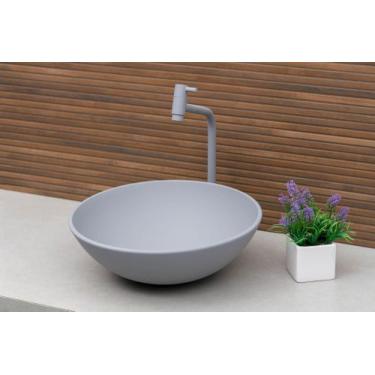 Imagem de Kit Cuba de Vidro Redonda 35cm para Banheiro Lavabo com Torneira Link 
