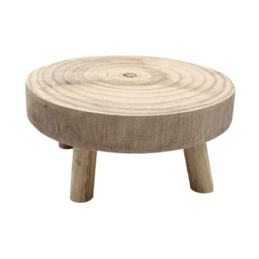 Imagem de Baoblaze Suporte de madeira para plantas, pedestal para exibição, suporte redondo para vasos de flores, para mesa, jardim, bonsai, escritório, decoração para, S