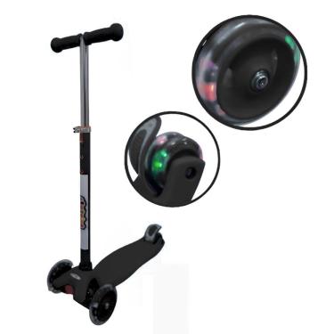 Imagem de Patinete Infantil 3 Rodas em Gel Freio Altura Ajustável Menino Menina Preto Importway Bw-011-pt