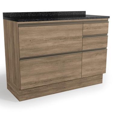 Imagem de Balcao Com Tampo 120 Cm 1p 4g Maxxi G746 Nogal Preto Kappesberg Nogal Preto