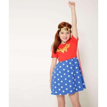 Imagem de Vestido Infantil Fantasia Mulher Maravilha Liga Da Jus-40103 - LIGA DA