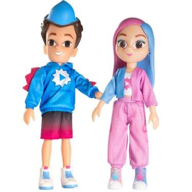 Imagem de Kit Bonecos Dudu e Carol 26cm Youtubers Original Rosita