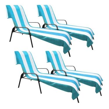 Imagem de Superior Capa de cadeira de lounge de algodão Cabana, capas para móveis de toalha/espreguiçadeira, tecido felpudo, praia, spa, acessórios de natação, capa de cadeira de piscina, macia, secagem rápida