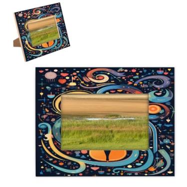 Imagem de hongjinglin Porta-retrato de 20,3 x 25,4 cm, madeira, música, violino, notas, paisley, porta-retratos com tapete para parede e mesa, para decoração de casa e amigos da família, ideias de presente de