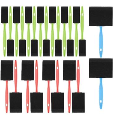 Imagem de 24 pincéis de tinta de espuma, pincéis de esponja de plástico Coloful para pintura, esponja de tinta, leve e durável, conjunto de pincéis de espuma premium, coloração, vernizes e projetos de