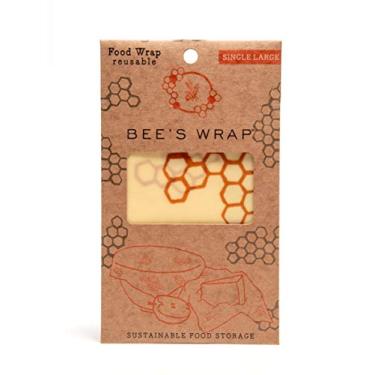 Imagem de Embalagem única Bee's Wrap, embalagens de alimentos ecológicas reutilizáveis, armazenamento de alimentos livre de plástico sustentável, Natural, 1 Count, 1