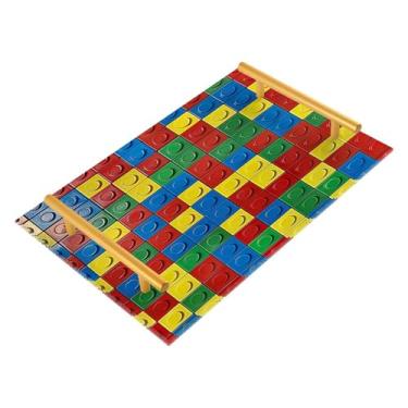 Imagem de Wassud Bandeja de banheiro com tijolos coloridos, bandejas de acrílico para perfume, alça de maquiagem, cômoda, quarto, cozinha, mesa, 30 x 20 cm