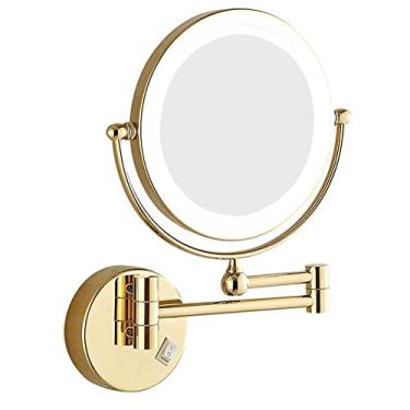 Imagem de Espelho de banheiro doméstico, espelho de maquiagem dobrável capacidade de montagem na parede 3X / 5X / 7X Expansão censo rotativo de 360 graus