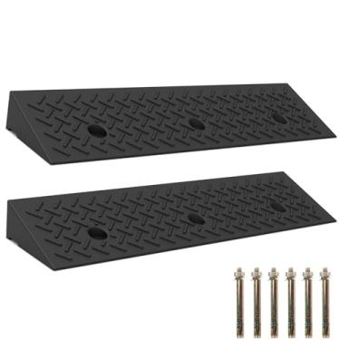 Imagem de MOMOBC Rampa de freio de borracha, 2 peças de altura de elevação de 13 cm, capacidade resistente de 3 toneladas (2,993 kg), calçada limiar de calçada, rampas inclinadas para doca, bicicleta, veículo
